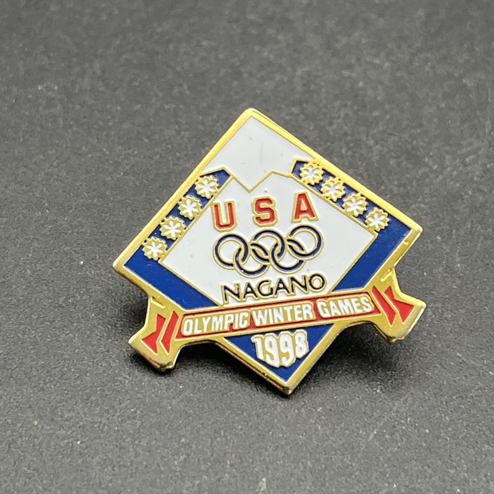 Vintage 1998 Nagano Winter Olympics Team USA Lapel Hat Pin